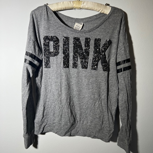 Pink Sequined long sleeve top - Picture 1 of 3